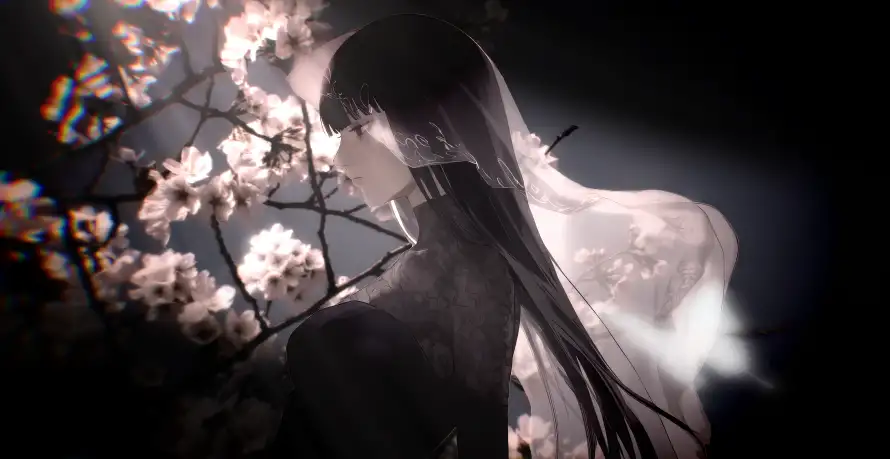 4k少女壁纸 - 二次元 - 暗夜背景 - 樱花少女「哲风壁纸」