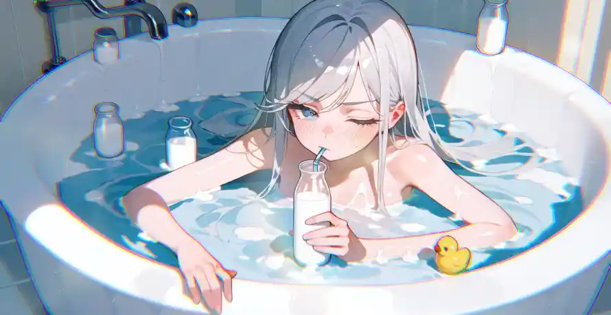 4k少女壁纸 - 二次元 - 水元素 - 饮料瓶「哲风壁纸」