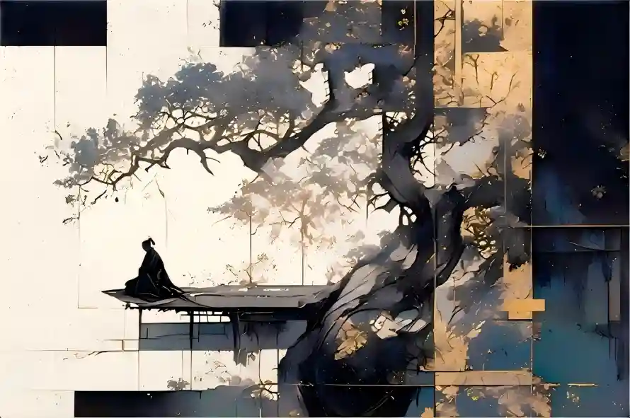 4k壁纸壁纸 - 水墨 - 独行者 - 几何风格「哲风壁纸」