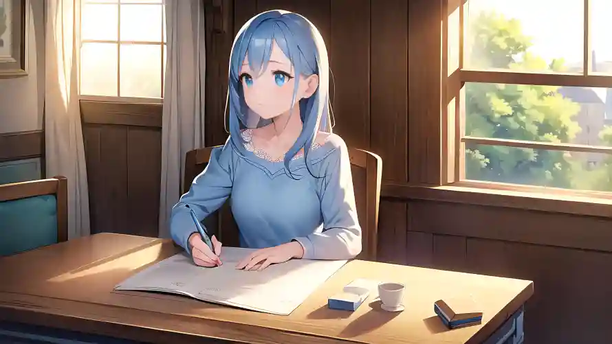 4k书桌壁纸 - 安静 - 少女 - 美丽「哲风壁纸」
