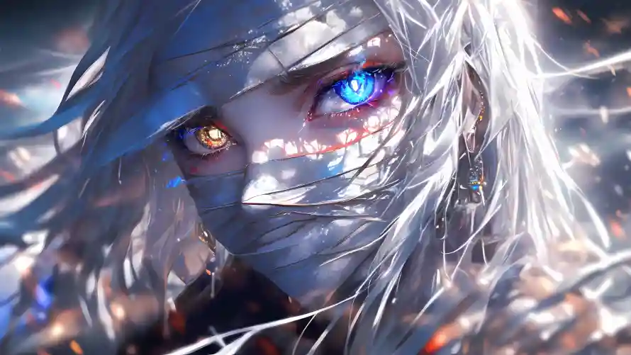 4k动漫壁纸 - 眼睛 - 异色瞳 - 动漫插画「哲风壁纸」