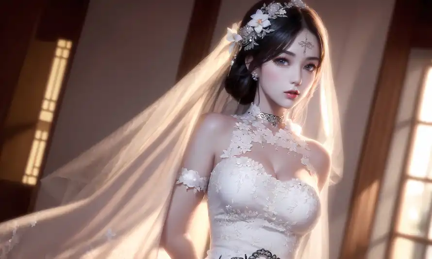 4k动漫壁纸 - 美女 - 动漫美女 - 婚纱插画「哲风壁纸」