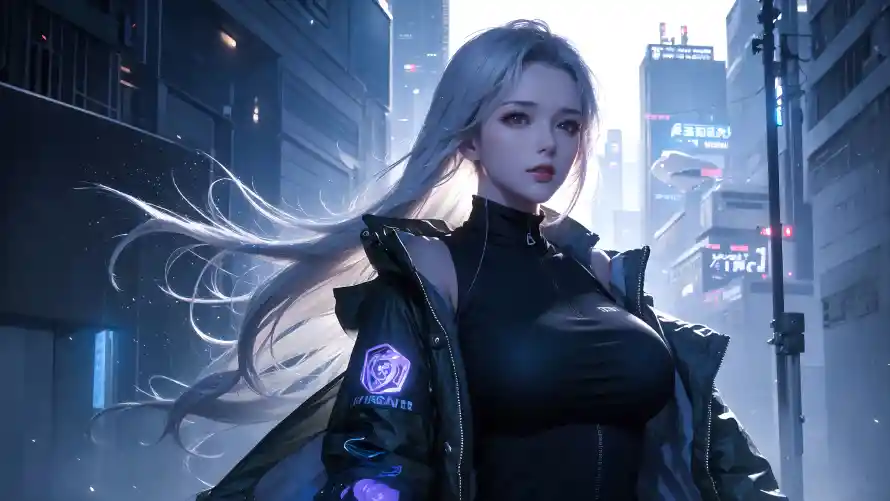 4k夜景壁纸 - 少女 - 美女 - 数字艺术「哲风壁纸」