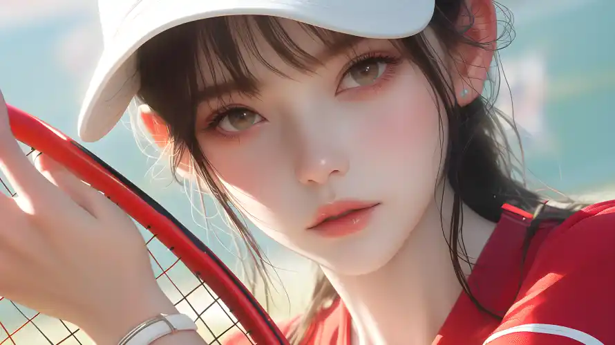 4k少女壁纸-活力少女与网球-清纯少女热门的壁纸「哲风壁纸」