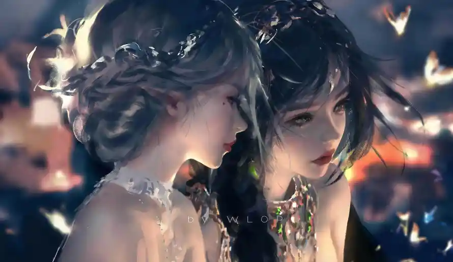 4k2K壁纸 - 2K画质 - WLOP - 蝴蝶光影「哲风壁纸」