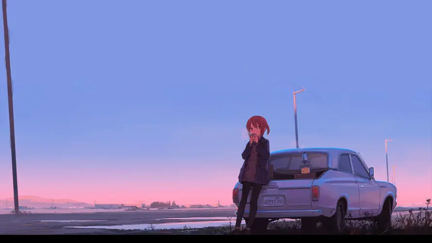 4k卡车壁纸 - 女孩 - 黄昏 - 二次元「哲风壁纸」