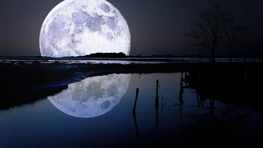 2k自然壁纸-夜晚摄影 - 风景-湖面倒影热门的壁纸「哲风壁纸」