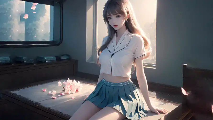 4k学姐壁纸 - 美女 - 日系房间 - 校园风格「哲风壁纸」