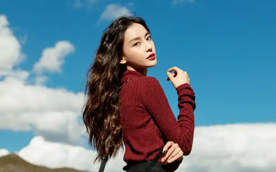 4k美人壁纸 - 美艳 - 户外风景 - 红衣美女「哲风壁纸」