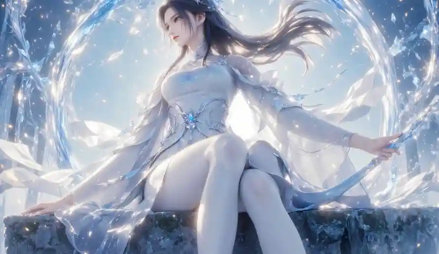 4k国漫壁纸 - 诛仙 - 水元素 - 白衣女子「哲风壁纸」