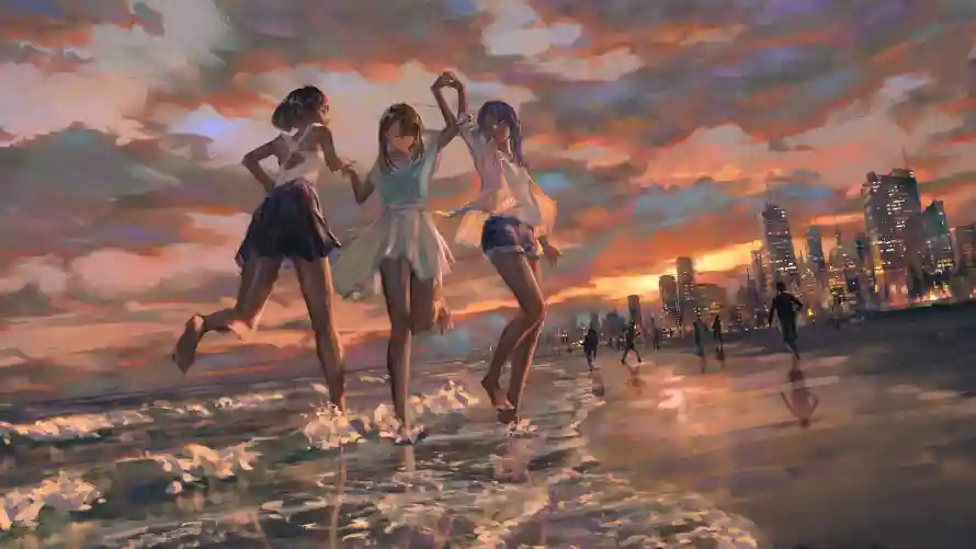 4k动漫壁纸 - 奔跑 - 女孩 - 少女「哲风壁纸」