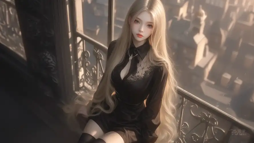 4k优雅壁纸 - 优雅美女 - 性感美女 - 都市夜景「哲风壁纸」