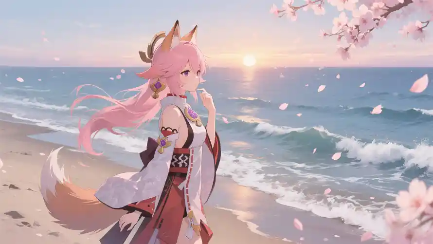 4k原神壁纸 - 夕阳 - 樱花 - 海景「哲风壁纸」 4k原神壁纸 - 夕阳 - 樱花 - 海景「哲风壁纸」