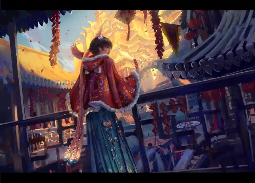 4k小绿壁纸 - 鬼刀 - 传统服饰 - 古风插画「哲风壁纸」