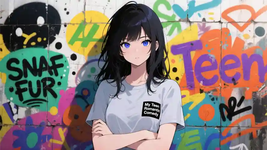 4k涂鸦墙壁纸 - 个性背景 - 动漫少女 - 少女插画「哲风壁纸」