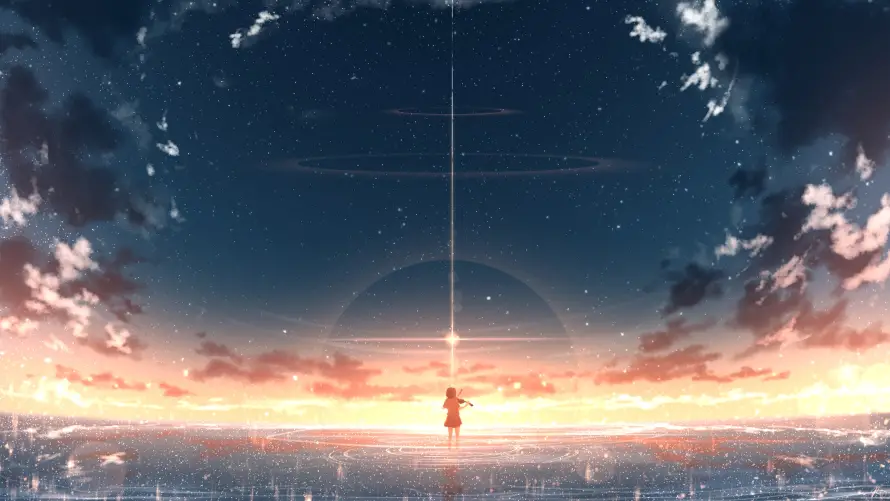 4k乐器壁纸 - 日落 - 星星 - 星空「哲风壁纸」