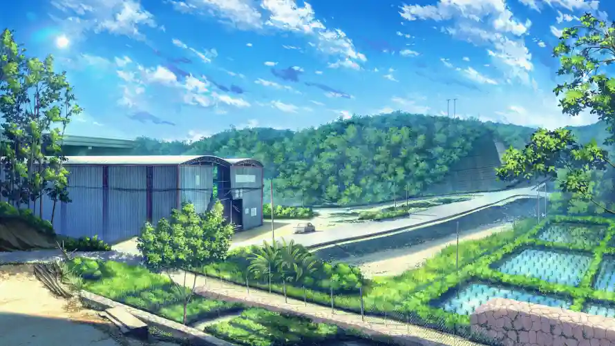 4k插画壁纸 - 风景 - 乡村建筑 - 夏日风光「哲风壁纸」