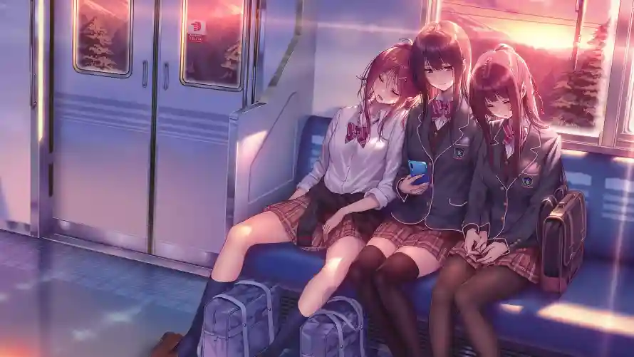 4k女孩壁纸 - 三人组 - 二次元 - 动漫插画「哲风壁纸」