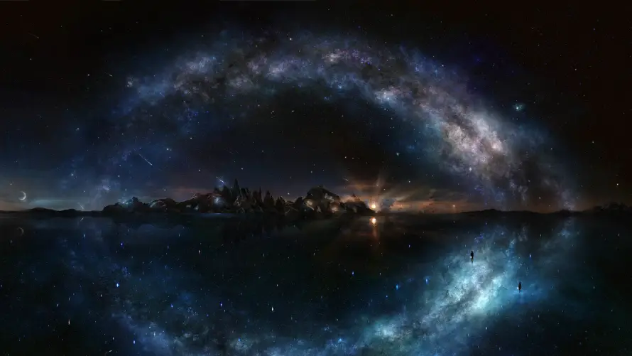 4k倒影壁纸 - 夜景 - 宇宙 - 星空「哲风壁纸」
