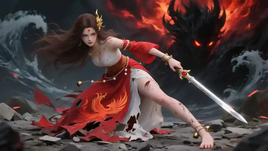 4k红色壁纸 - 铃铛 - 侠女佩剑 - 战斗场景「哲风壁纸」 4k红色壁纸 - 铃铛 - 侠女佩剑 - 战斗场景「哲风壁纸」