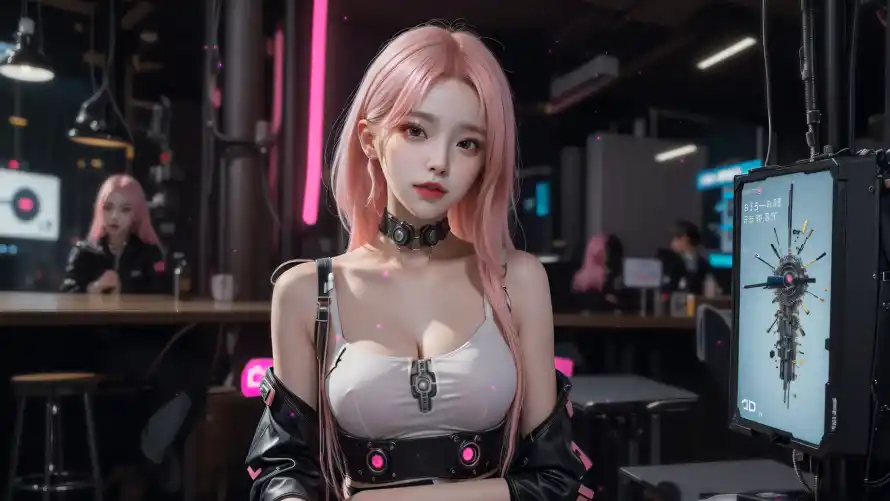 4k个性壁纸 - 夜景 - 少女 - 时尚「哲风壁纸」