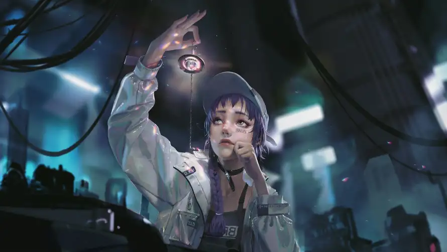 4k女孩壁纸 - 二次元 - 发光元素 - 夜间场景「哲风壁纸」
