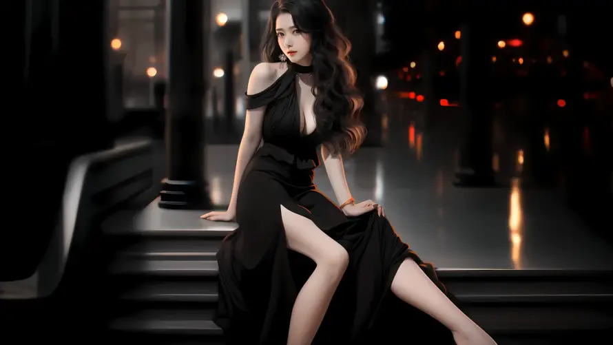 4k夜景壁纸 - 性感 - 时尚 - 美女「哲风壁纸」