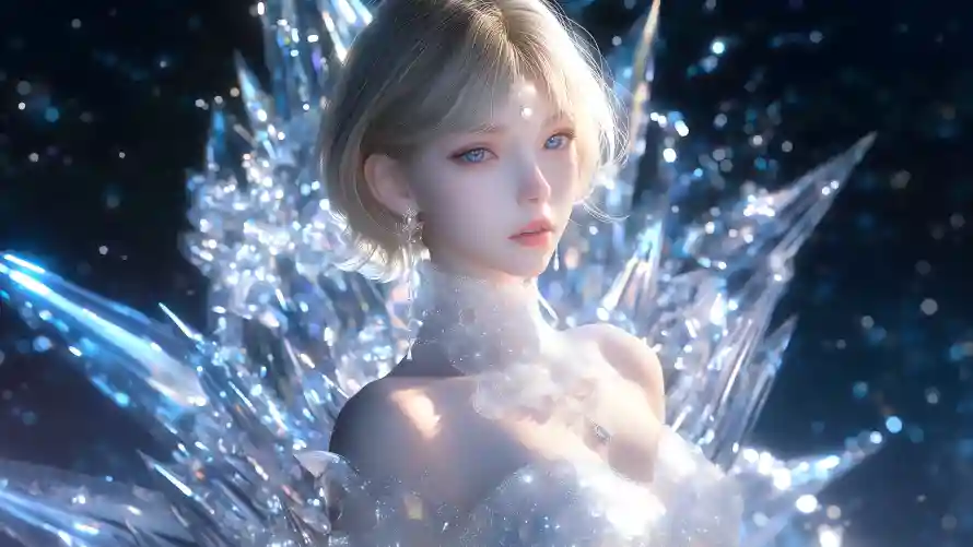 4k光影壁纸 - 冰晶 - 少女 - 梦幻「哲风壁纸」