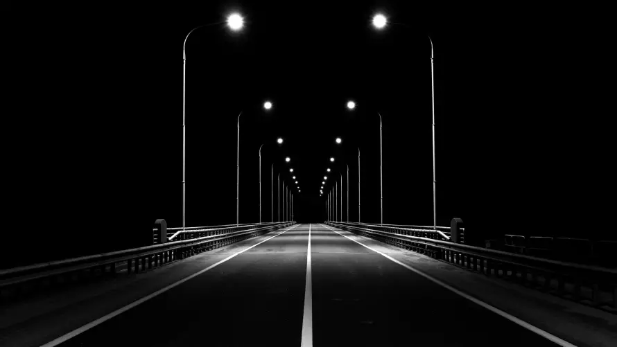 4k公路壁纸 - 夜晚 - 夜景 - 路灯「哲风壁纸」