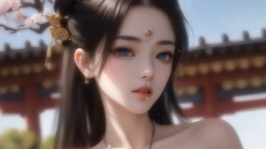 4k国风壁纸 - 美女 - 东方美学 - 传统建筑「哲风壁纸」