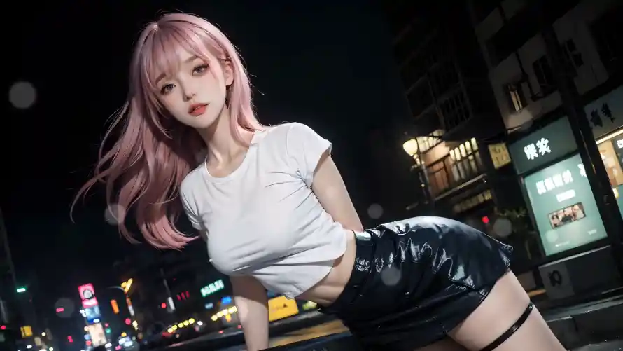 4k粉发壁纸 - 紫发 - 美女 - 个性发型「哲风壁纸」