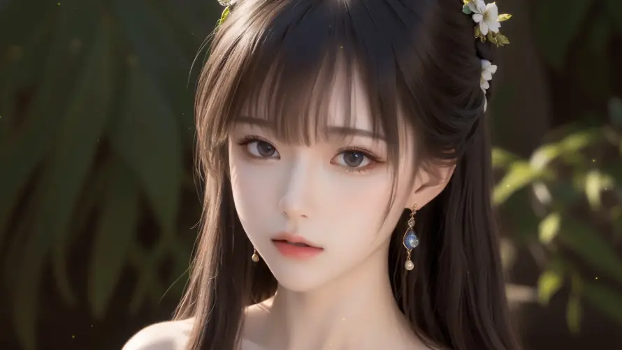 4k国风壁纸 - 少女 - 清纯 - 绿植「哲风壁纸」