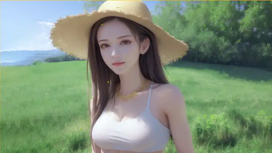 4k农田壁纸 - 少女 - 草帽 - 夏日田园「哲风壁纸」