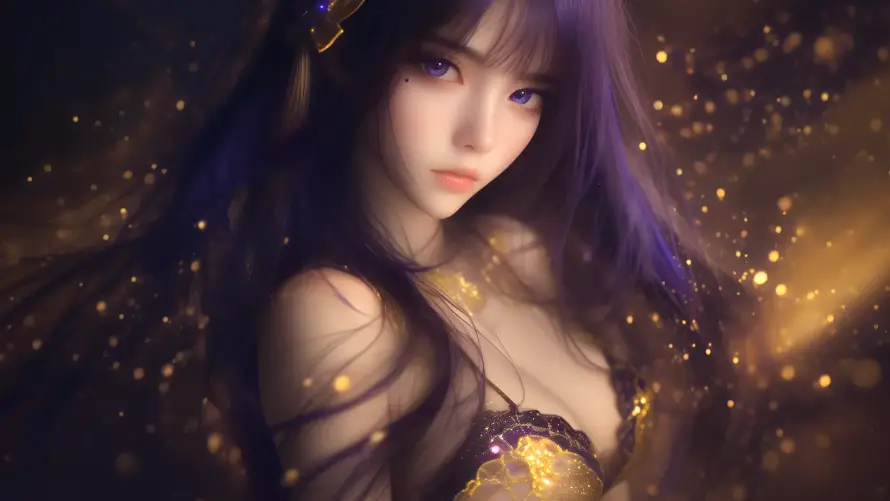 4k紫发壁纸 - 美女 - 光影效果 - 梦幻角色「哲风壁纸」 4k紫发壁纸 - 美女 - 光影效果 - 梦幻角色「哲风壁纸」