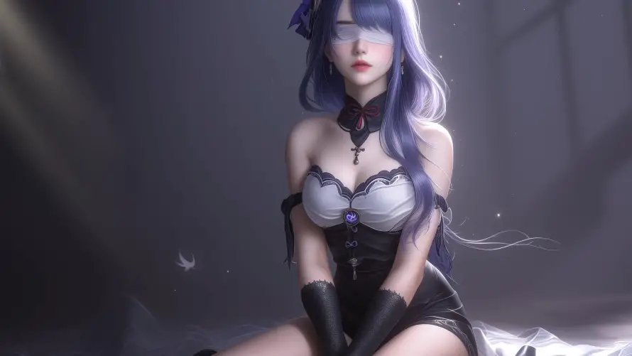 4k女孩壁纸 - 蒙眼 - 动漫插画 - 暗黑风格「哲风壁纸」