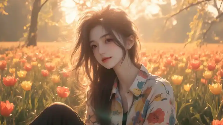 4k光影壁纸 - 美女 - 治愈系 - 光影摄影「哲风壁纸」