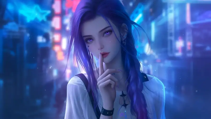 4k夜景壁纸 - 美女 - 二次元 - 金克斯「哲风壁纸」