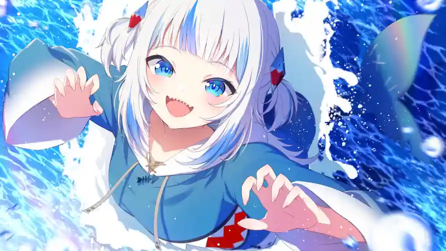 4k少女壁纸 - 海 - 蓝色系 - 动漫角色「哲风壁纸」