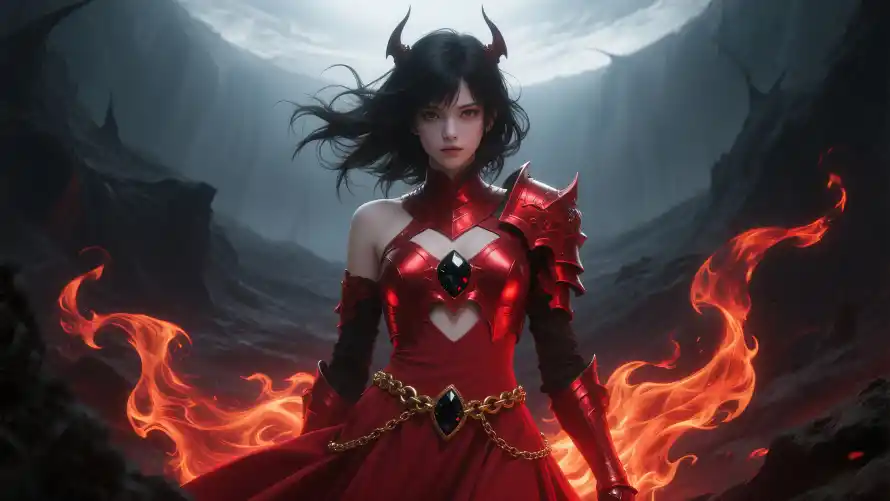 4k盔甲壁纸 - 小恶魔 - 个性背景 - 恶魔元素「哲风壁纸」