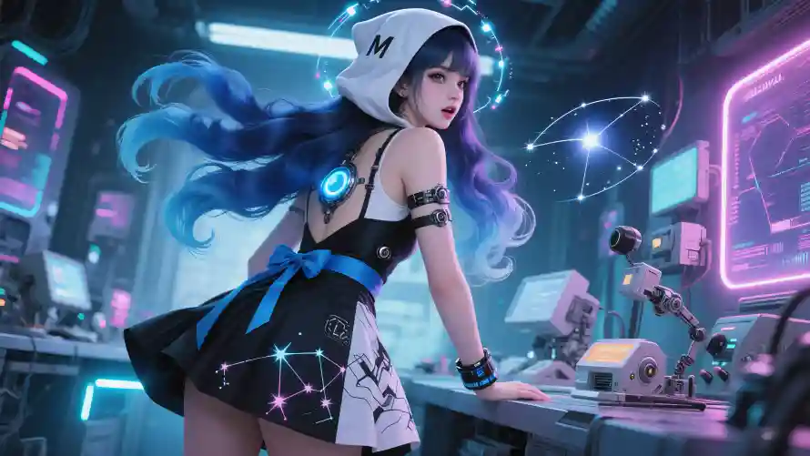 4k星象壁纸 - 蓝色 - 宇宙星象 - 星轨元素「哲风壁纸」