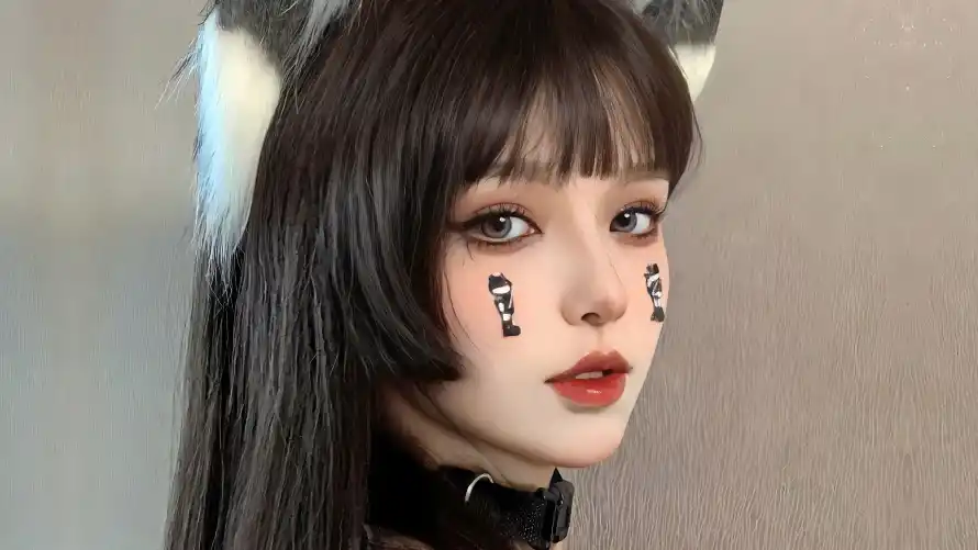 4k美女壁纸 - cos - 个性妆容 - 狼耳cos「哲风壁纸」