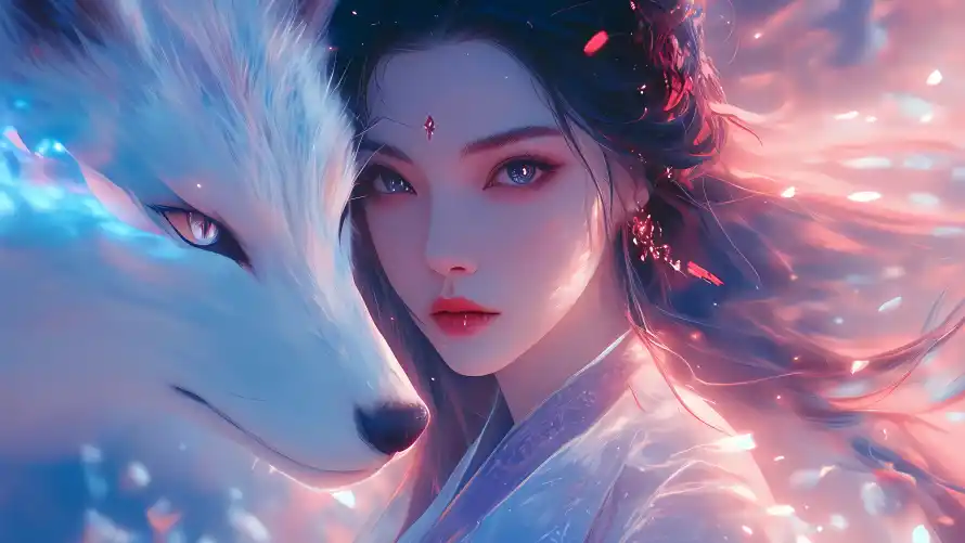 4k白狐壁纸-狐仙传说壁纸和青丘-玄幻狐仙壁纸推荐「哲风壁纸」