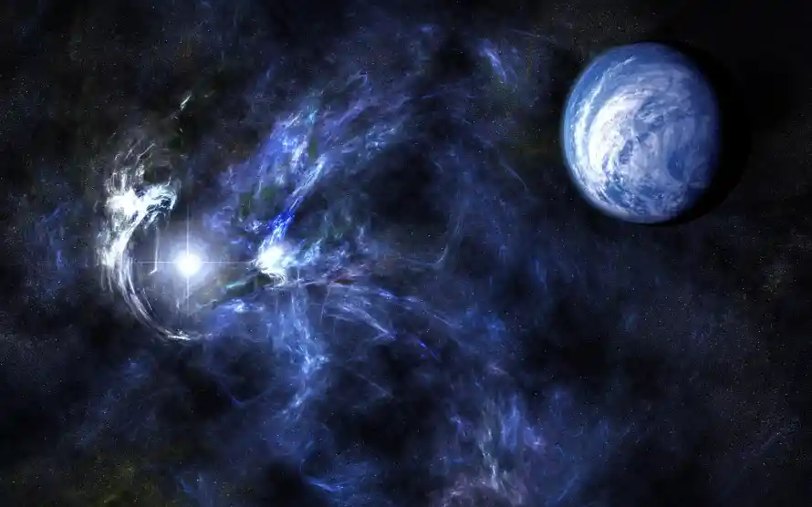 2k地球壁纸-蓝色调和宇宙-抽象背景壁纸推荐「哲风壁纸」