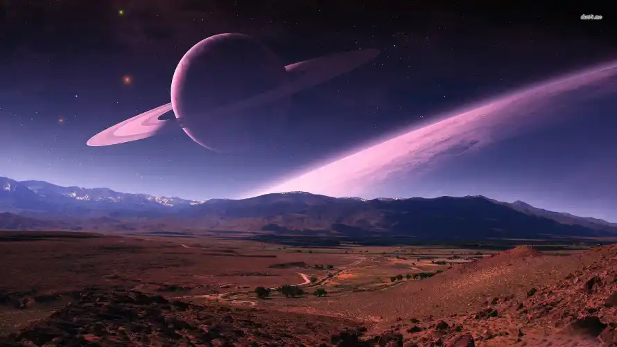 4k科幻壁纸 - 艺术 - 行星环 - 外星世界「哲风壁纸」