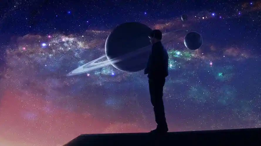 4k创意壁纸 - 艺术 - 创意背景 - 宇宙人物「哲风壁纸」