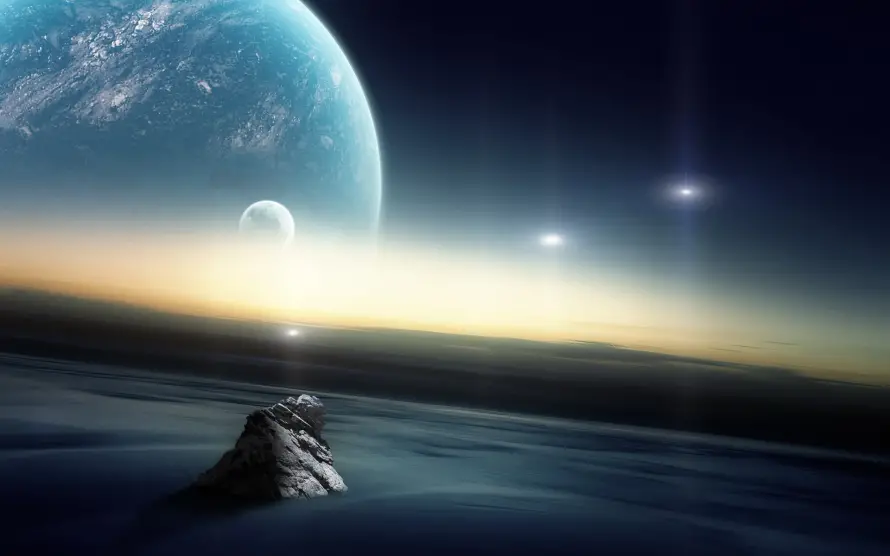 4k星云壁纸 - 科幻 - 太空场景 - 太空岩石「哲风壁纸」