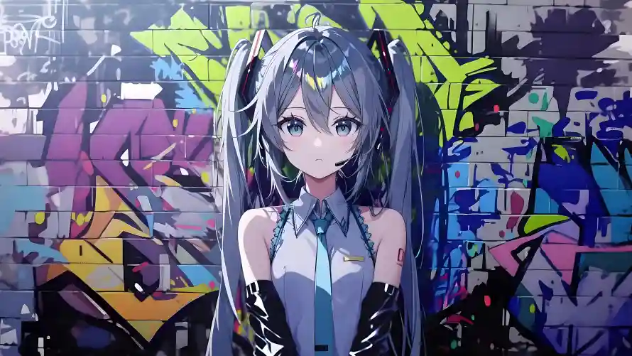 4k涂鸦壁纸 - 初音未来 - 动漫少女 - 数字艺术「哲风壁纸」