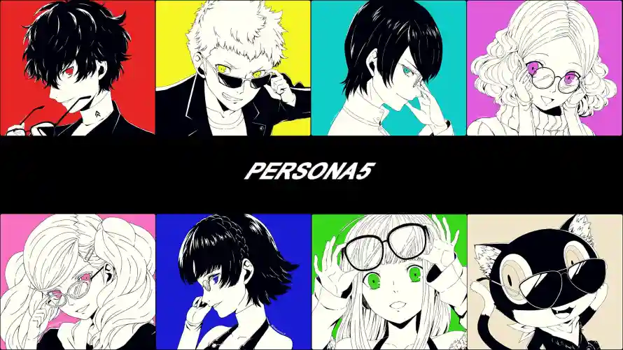 4k二次元壁纸 - P5角色 - 多彩背景 - 日式动漫「哲风壁纸」