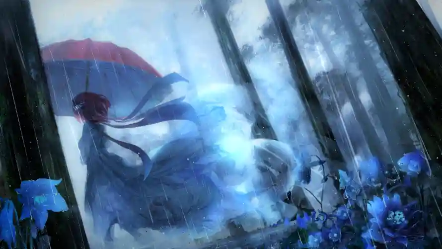4k红伞壁纸 - 五等分 - 中野二乃 - 森林背景「哲风壁纸」 4k红伞壁纸 - 五等分 - 中野二乃 - 森林背景「哲风壁纸」