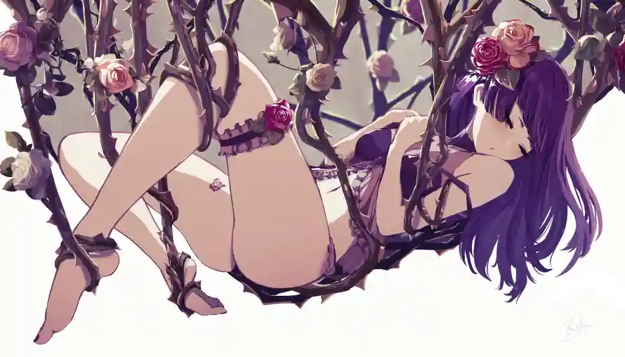 4k女孩壁纸 - 二次元 - 少女插画 - 紫发少女「哲风壁纸」